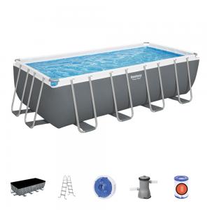 Bestway 4.88 x 2.44 x 1.22m Power Steel Frame Pool with 800gal Cartridge Filter Pump - 56672